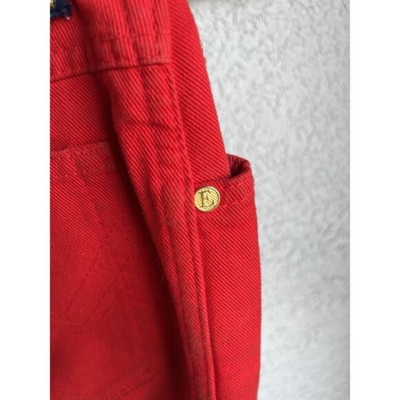 Vintage Escada Straight Leg, High Waisted Jeans - Size 38/ US 8 - Red - Picture 9 of 11